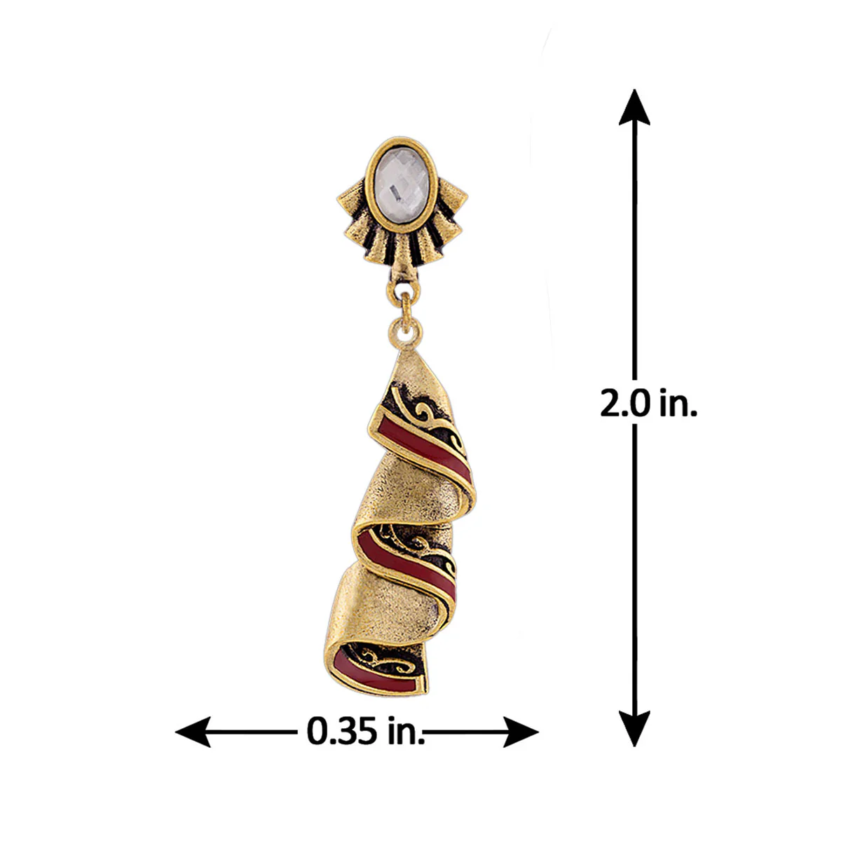 Bharatnatyam Drape White Gems Embellished Earrings - Image 5