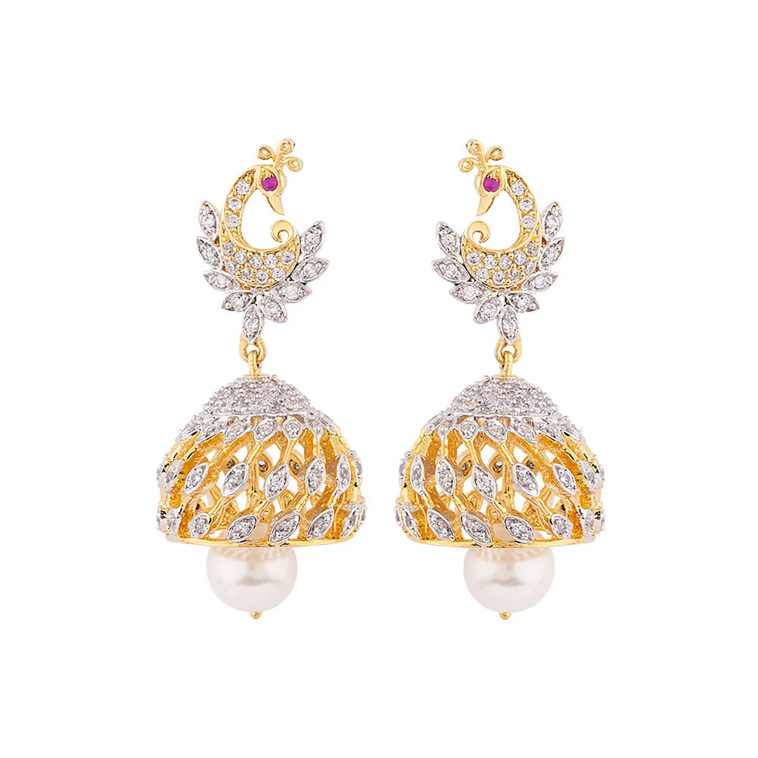 Bird Motif Adorned Drop Earrings - Image 3