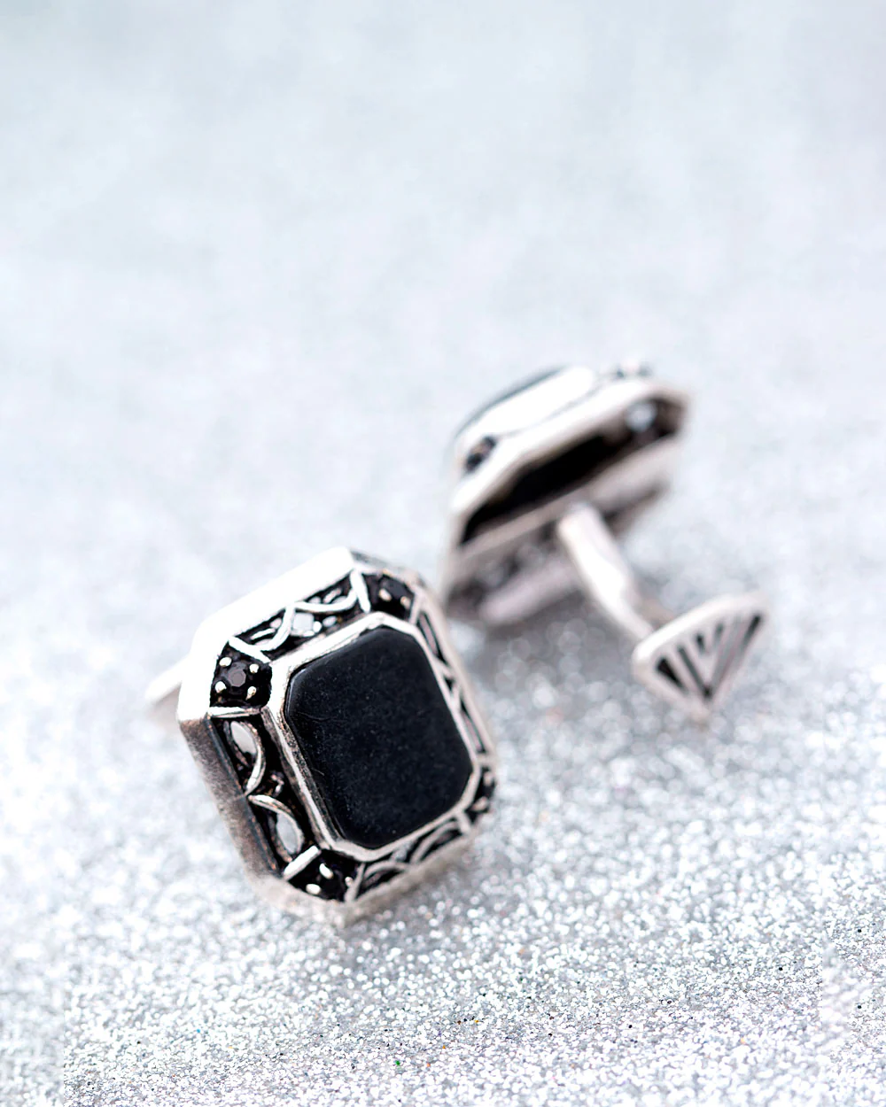 Black Enamel Milestone Cufflinks