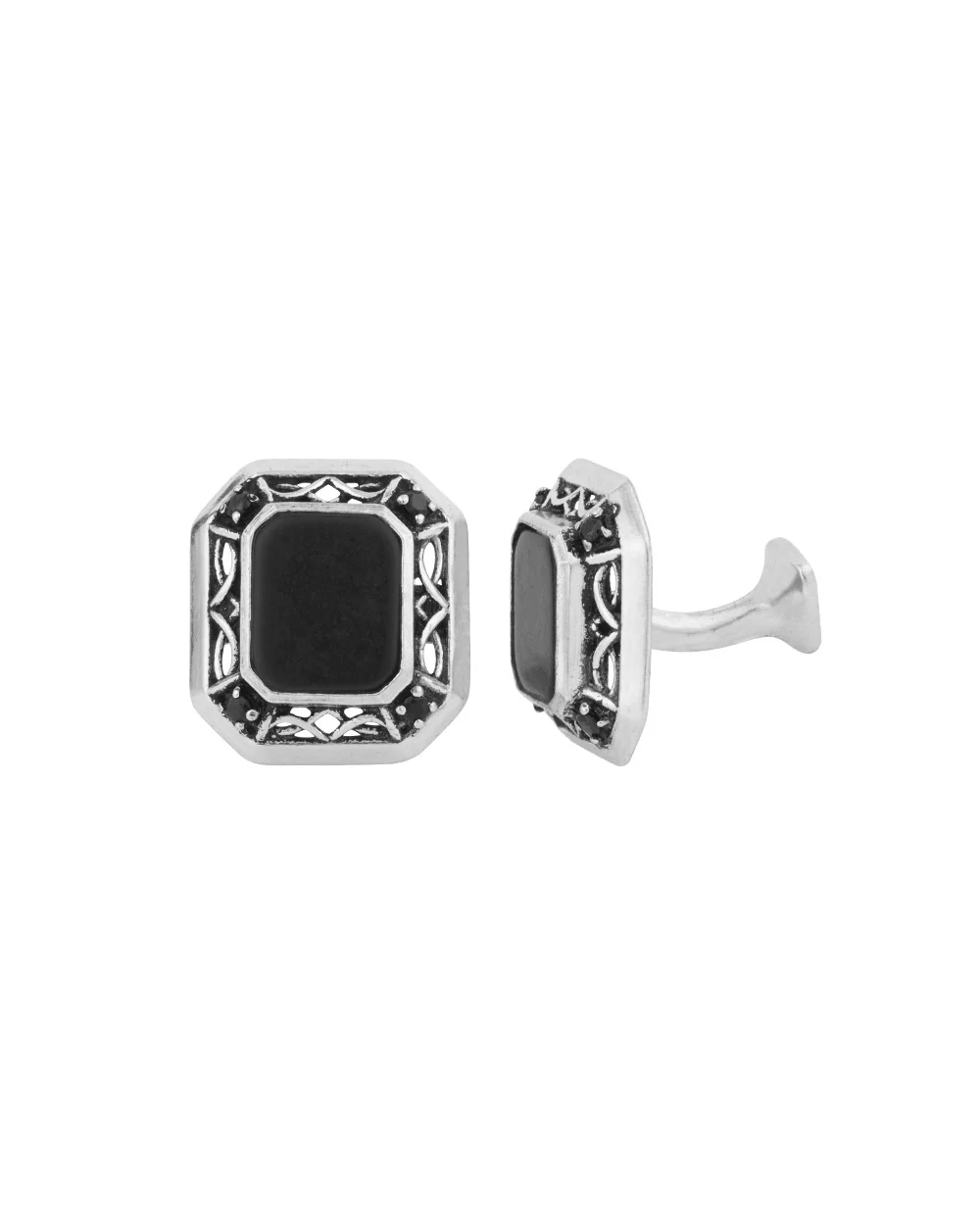 Black Enamel Milestone Cufflinks - Image 2