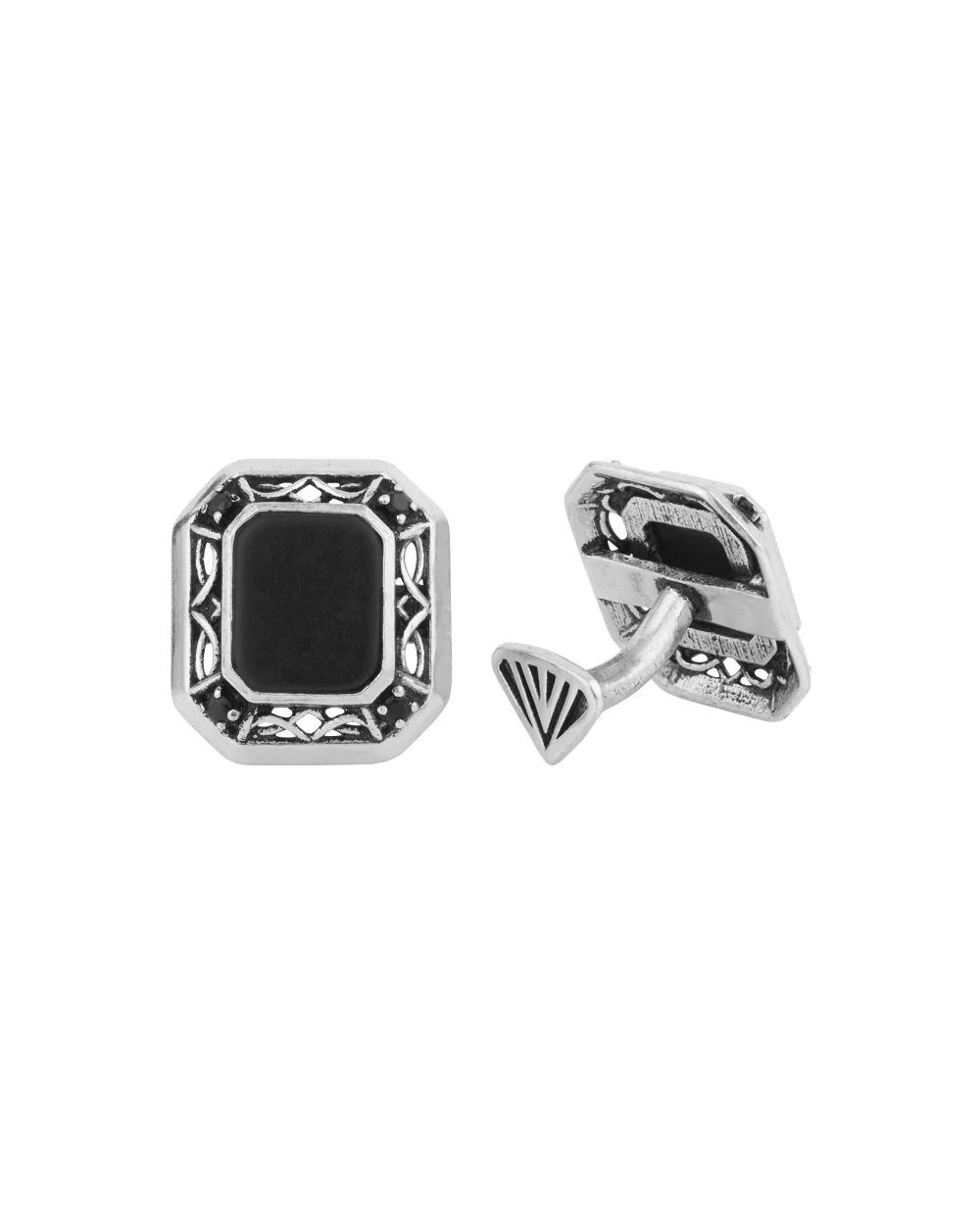 Black Enamel Milestone Cufflinks - Image 3