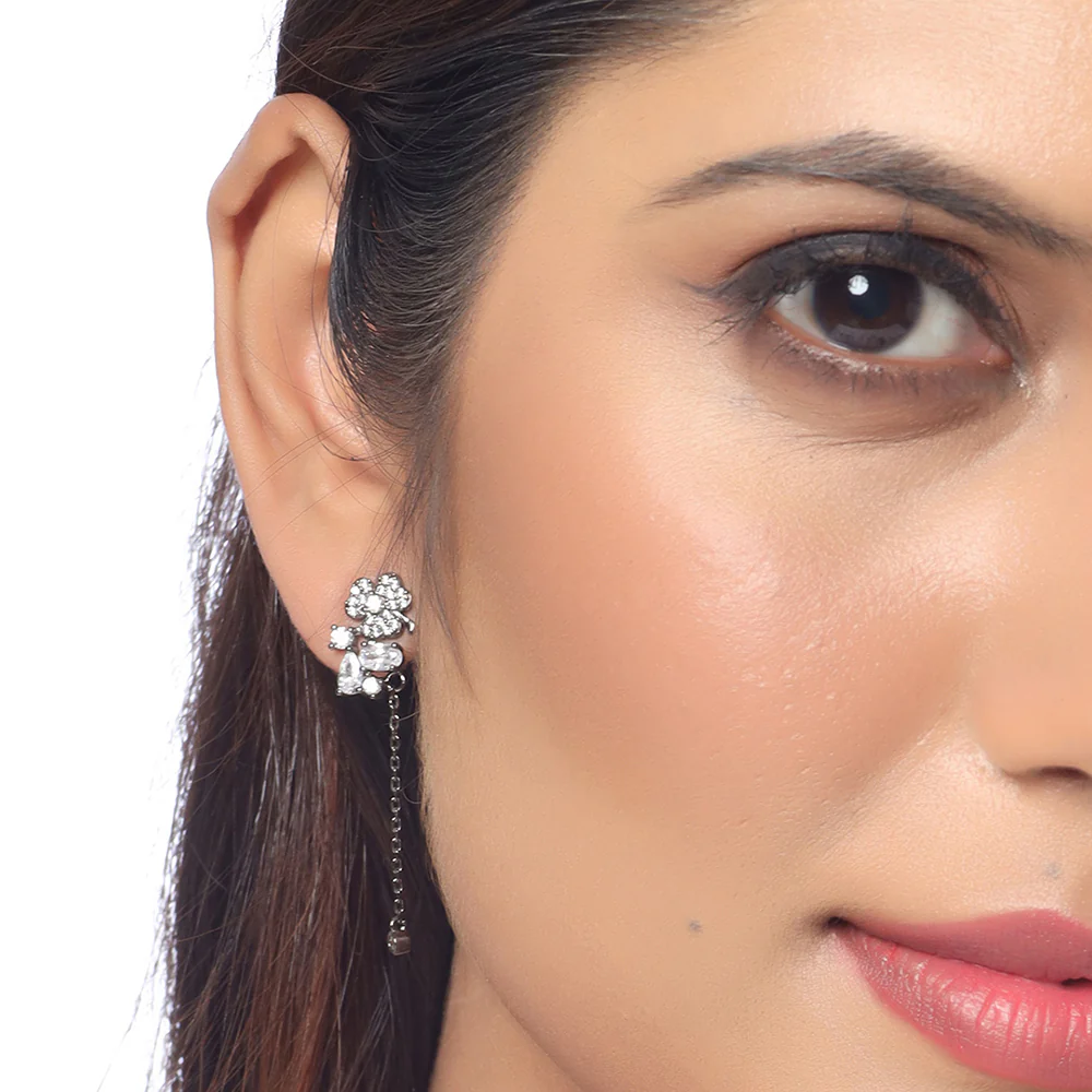 Black Rhodium Plated Brass Earrings - Image 2