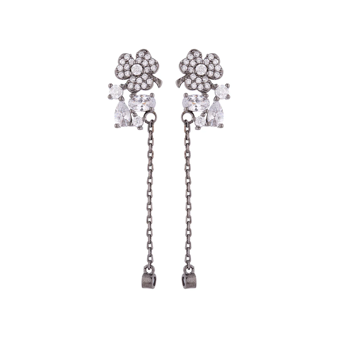 Black Rhodium Plated Brass Earrings - Image 3