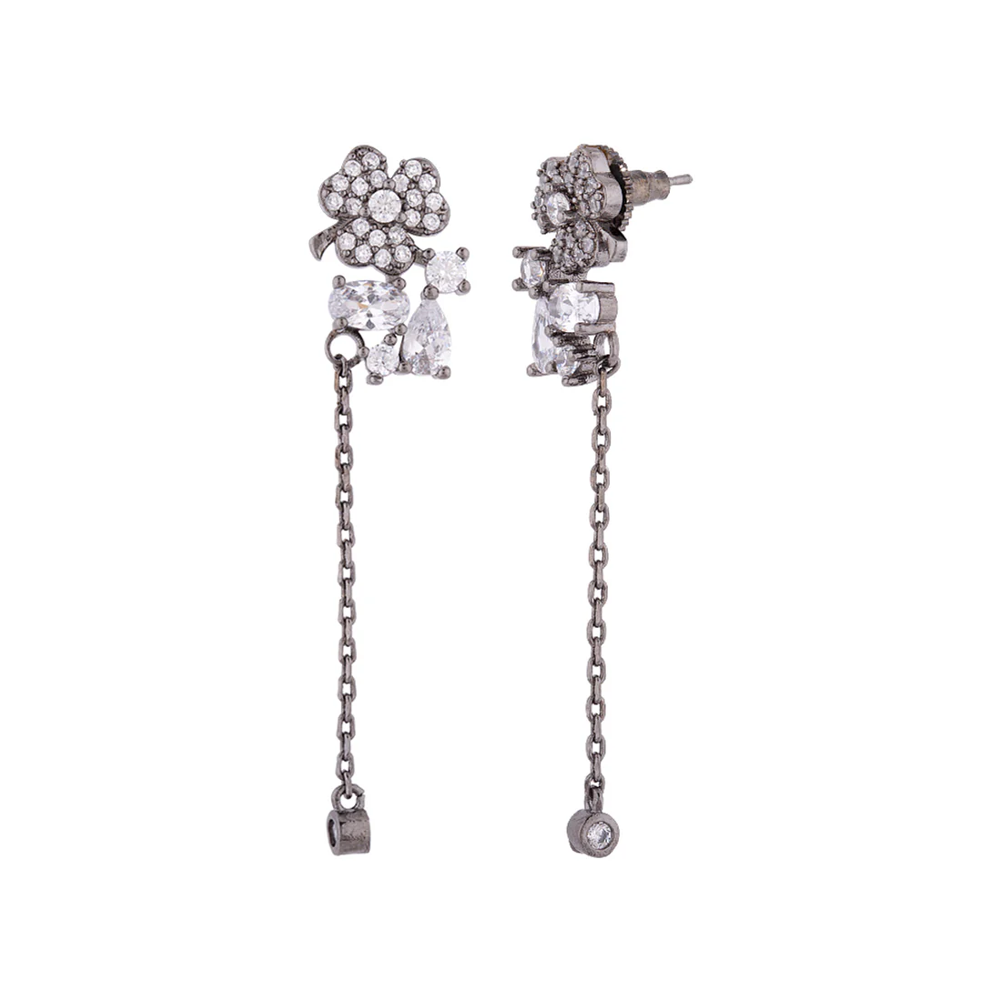 Black Rhodium Plated Brass Earrings - Image 4