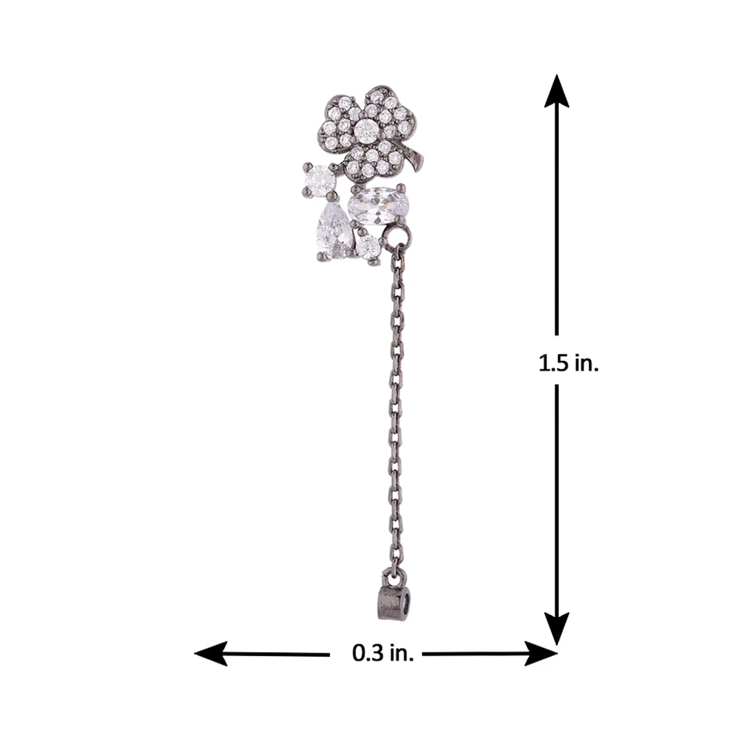 Black Rhodium Plated Brass Earrings - Image 5