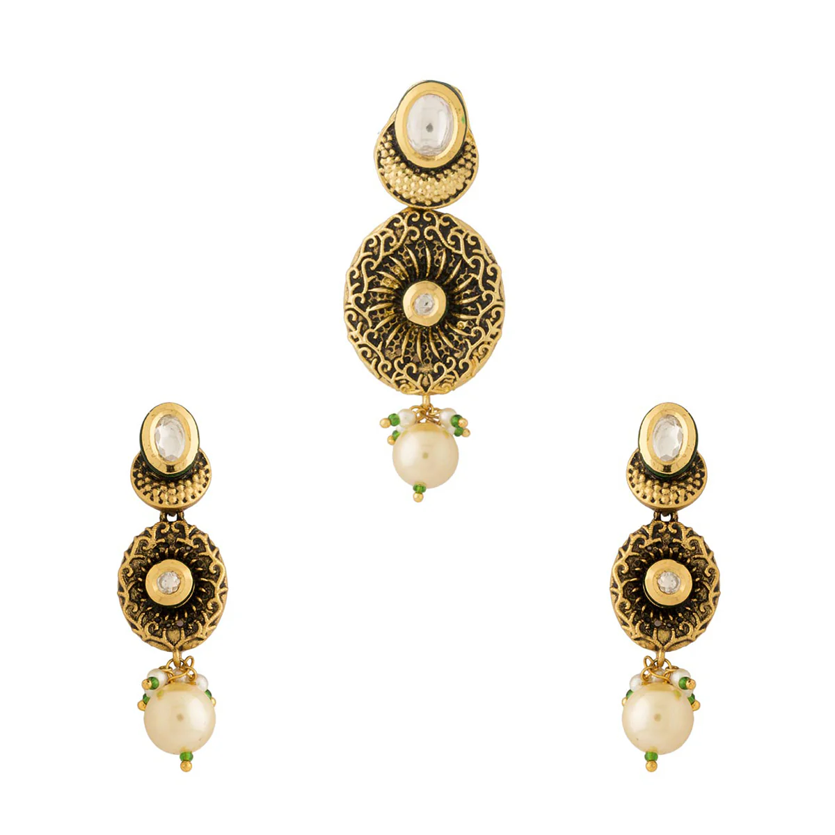 Blistering Finish Pendant Set With Earrings - Image 2