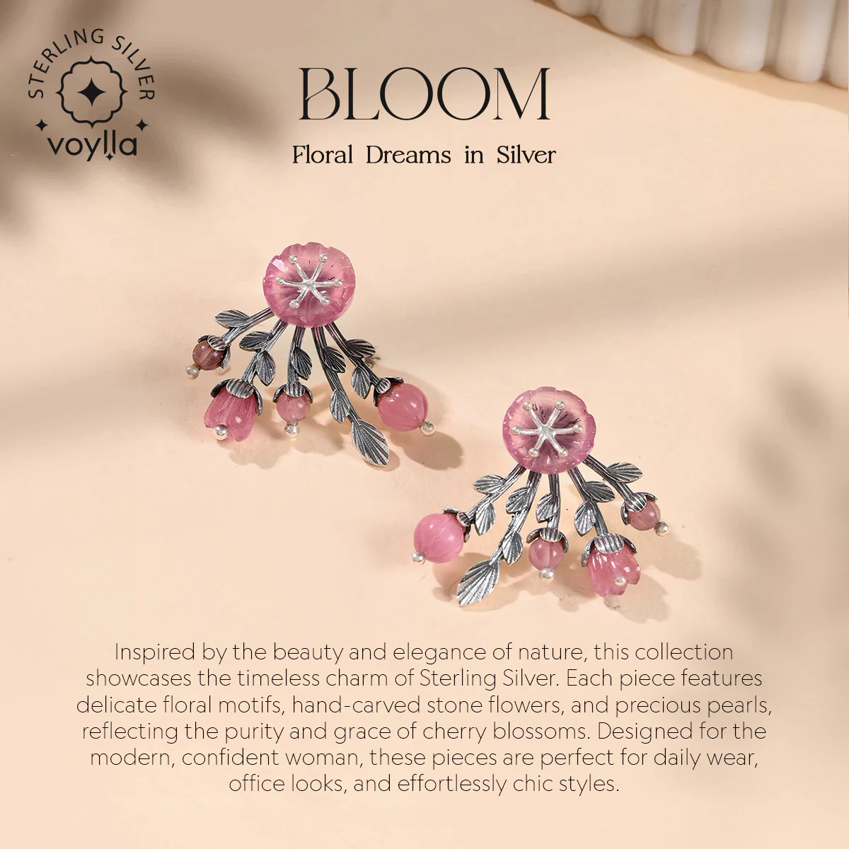 Bloom 925 Sterling Silver Mio Ear Jacket Earrings - Image 6