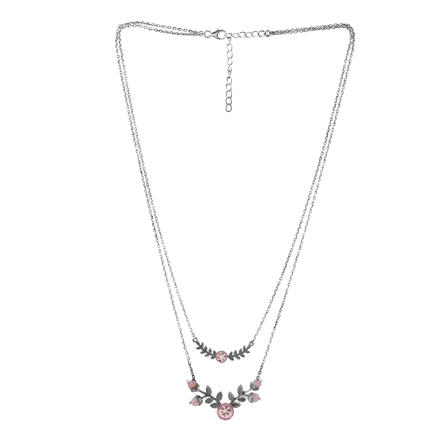 Bloom 925 Sterling Silver Sakura Layered Necklace - Image 5