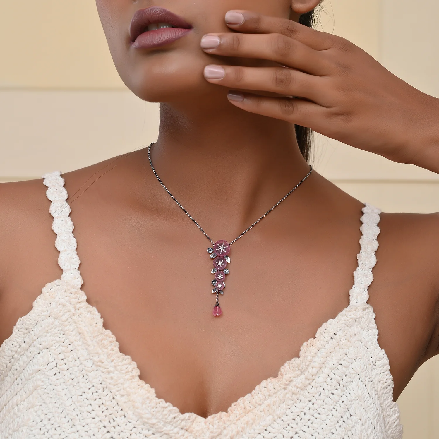 Bloom 925 Sterling Silver Sakura Necklace - Image 2