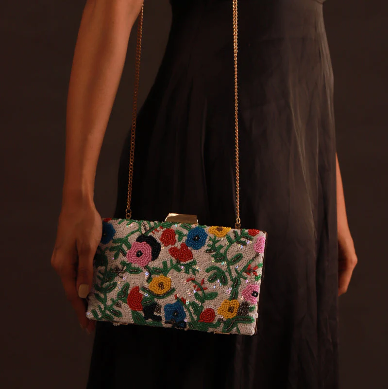 Bloom Radiance Beaded Clutch Bag - Image 2