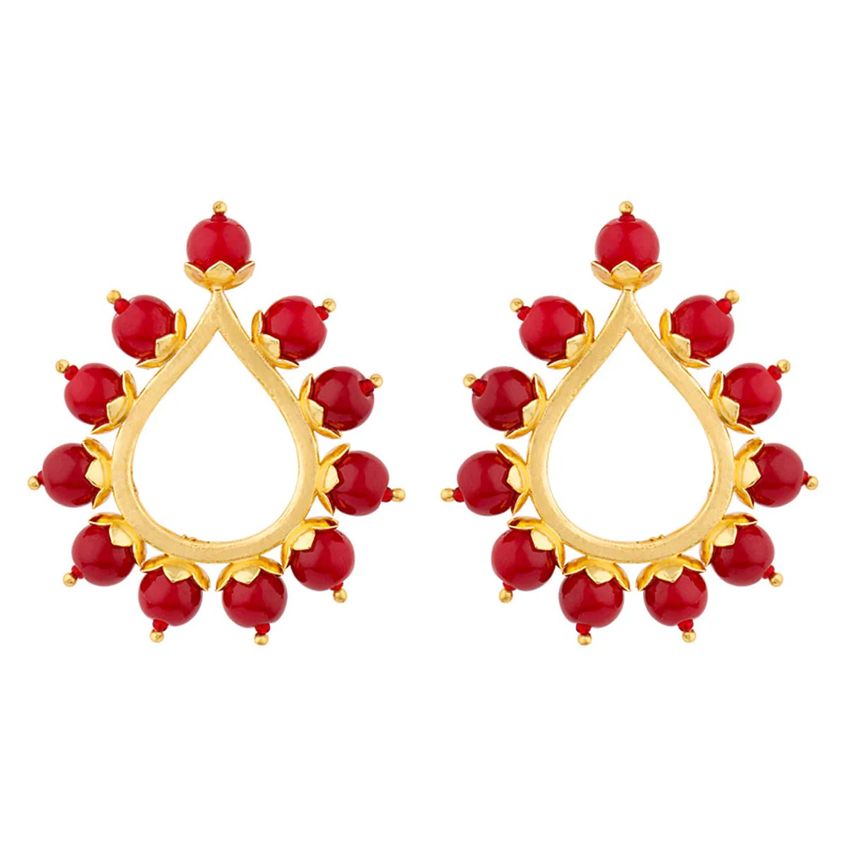 Blooming Beads Ethnic Brass Earrings - Image 3