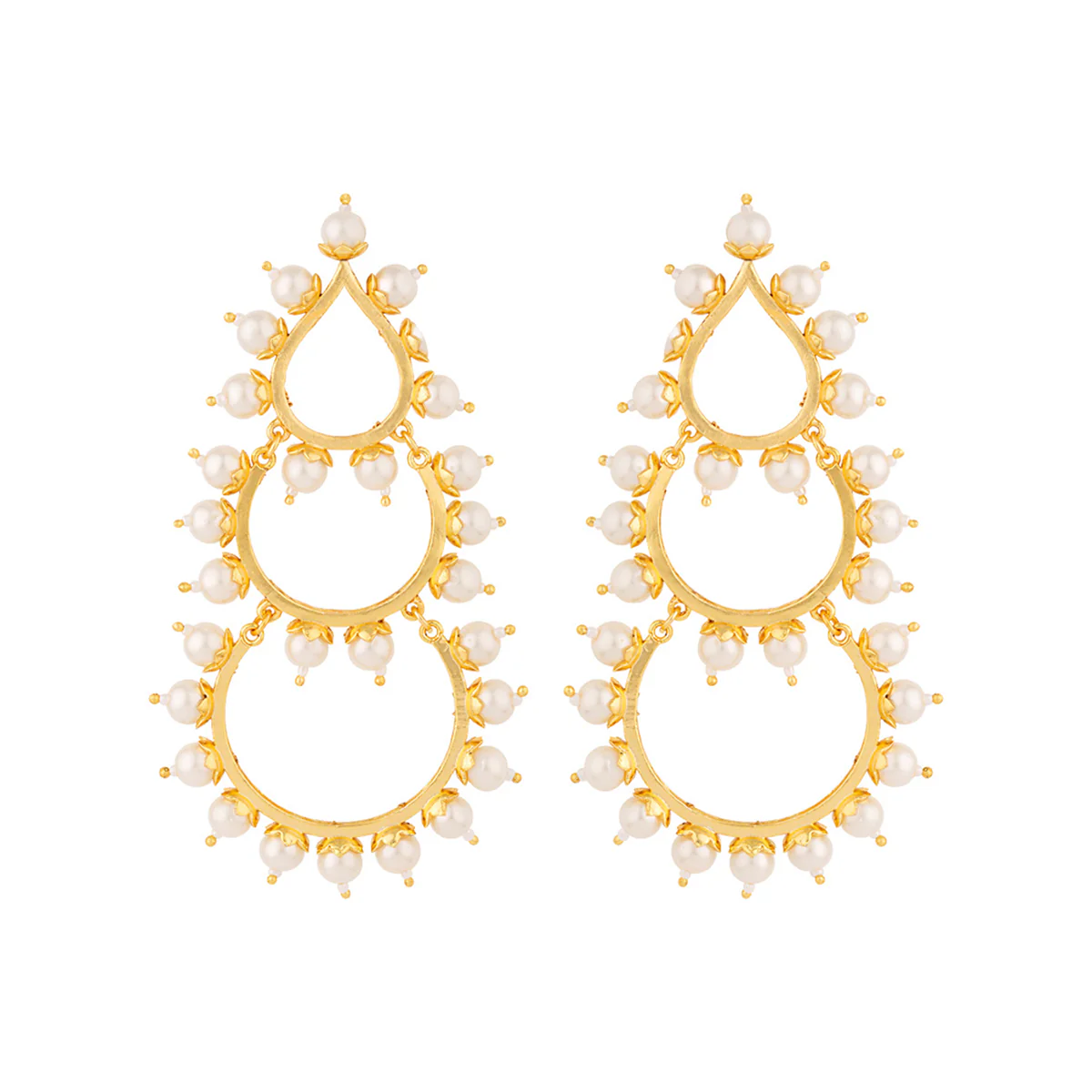 Blooming Beads Layered Drop Earrings - Image 3