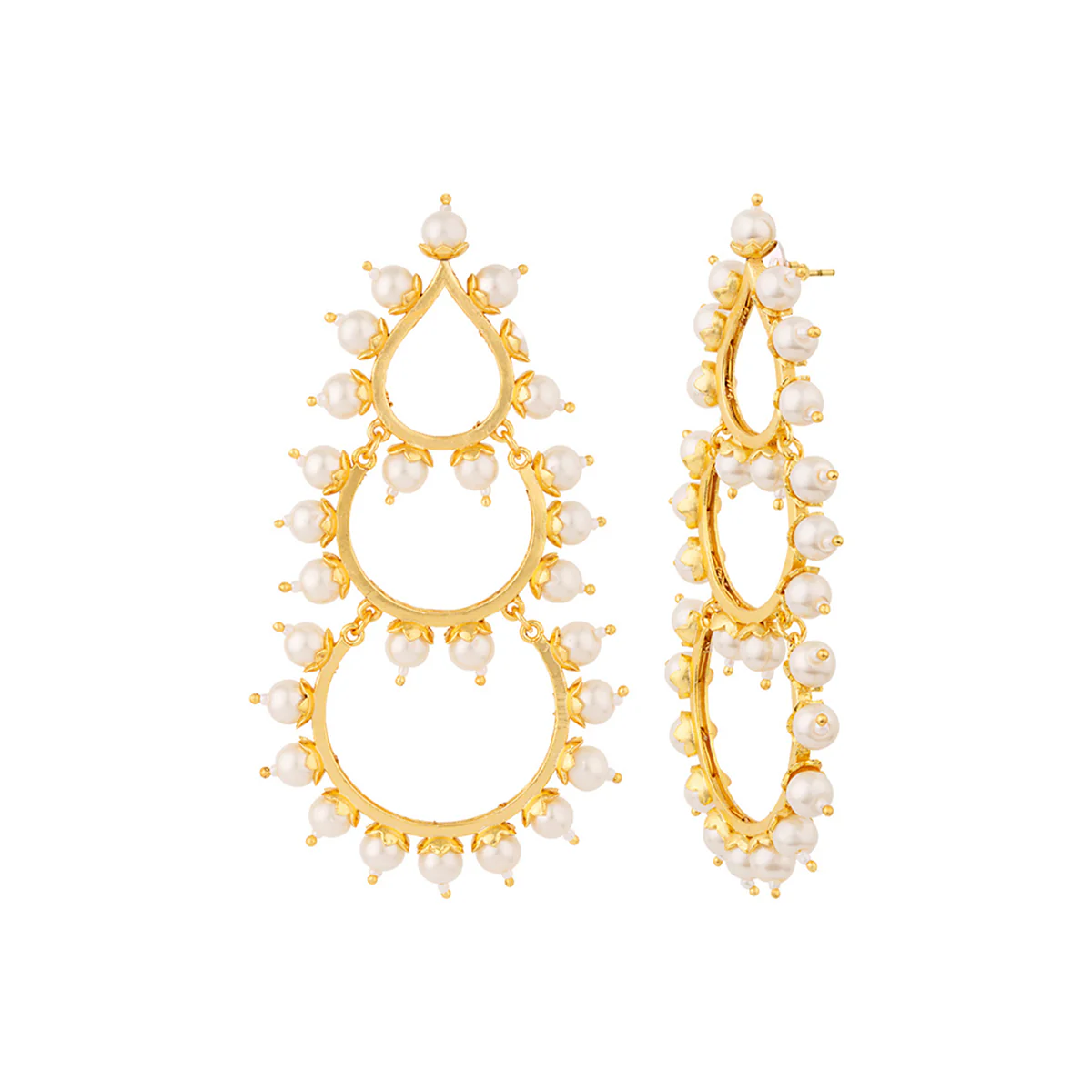 Blooming Beads Layered Drop Earrings - Image 4