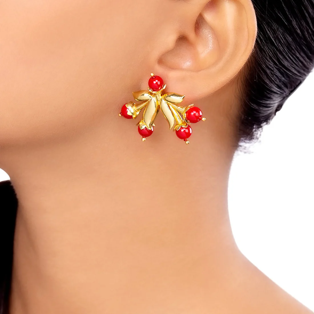 Blooming Beads Leaf Motif Earrings - Image 2