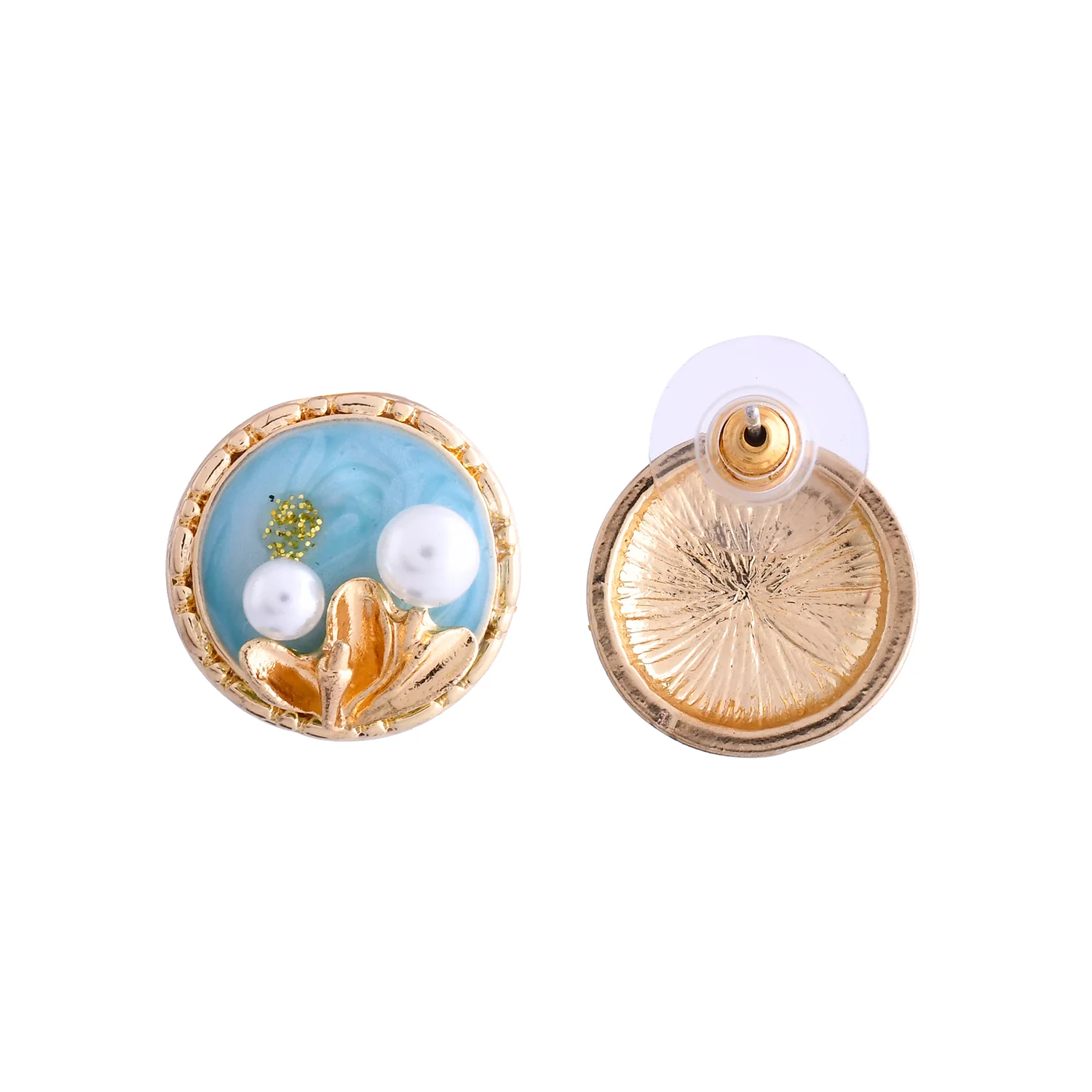 Blossom Seabreeze Golden Stud Earrings - Image 5