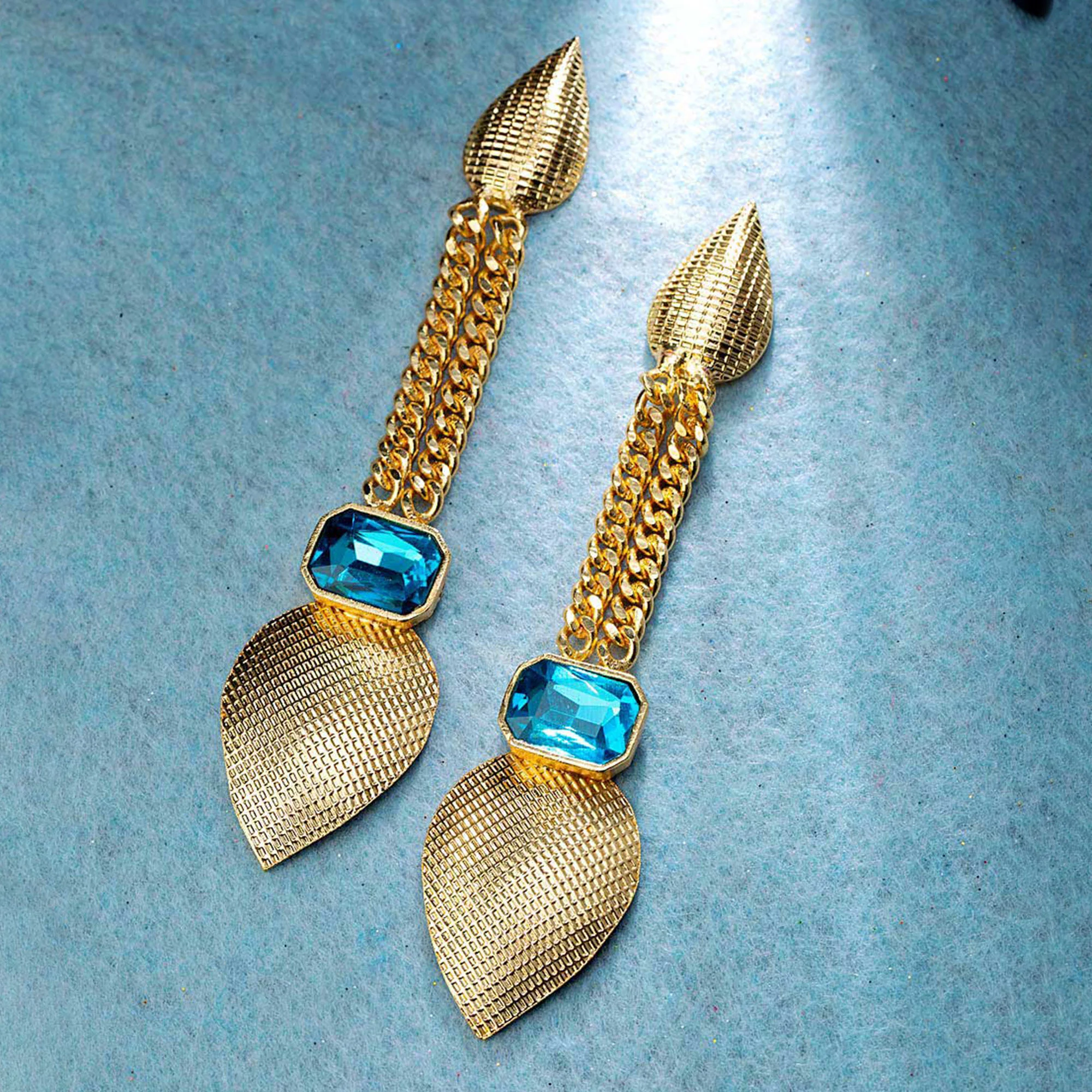 Blue Amun Bold Danglers