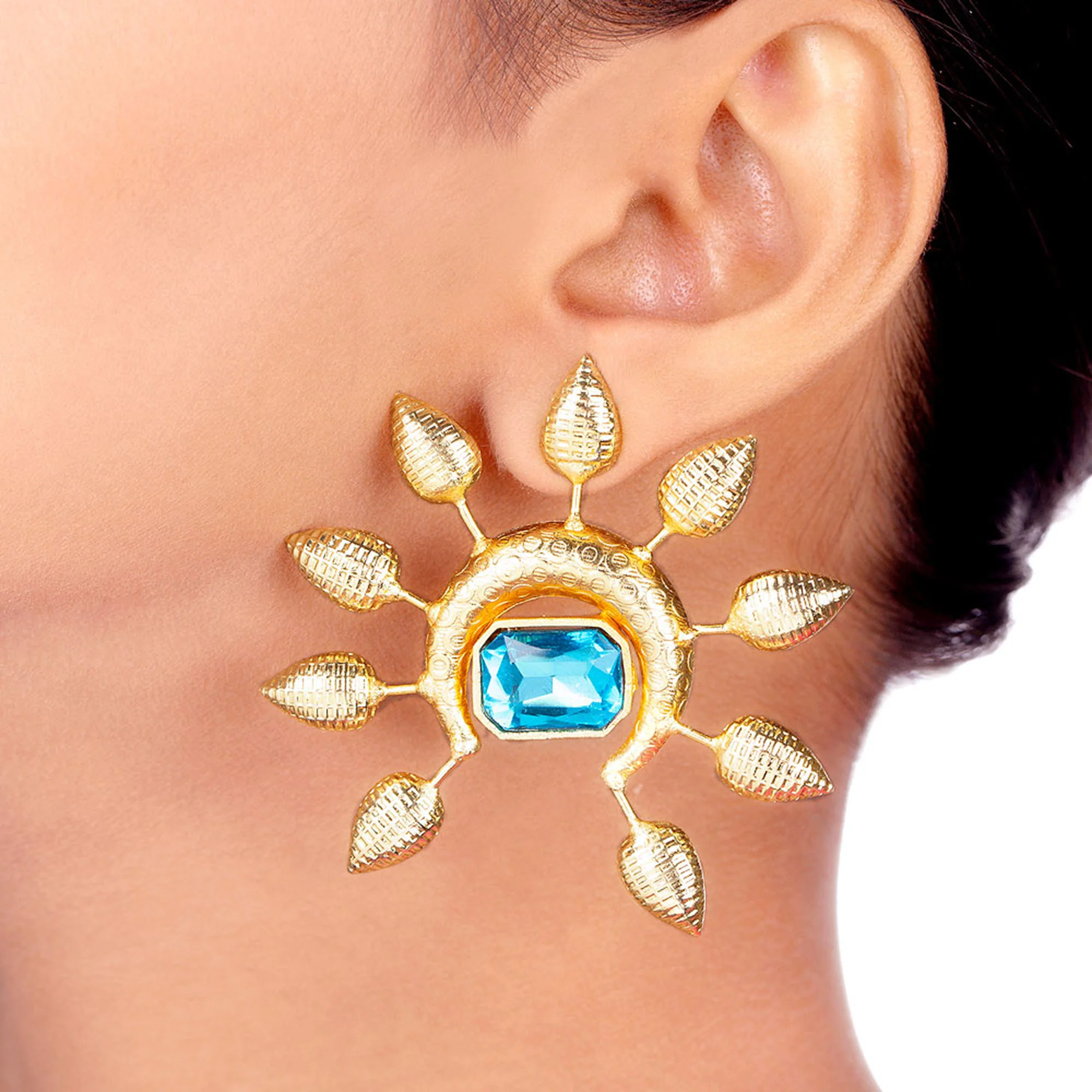 Blue Amun Circle Earrings - Image 2
