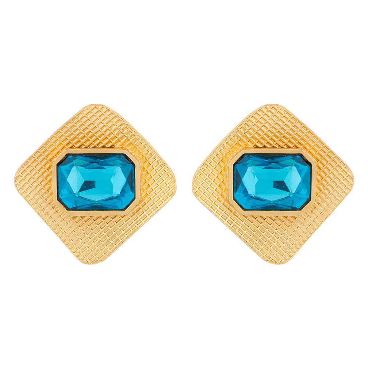 Blue Amun Diamond Stud Earrings - Image 3