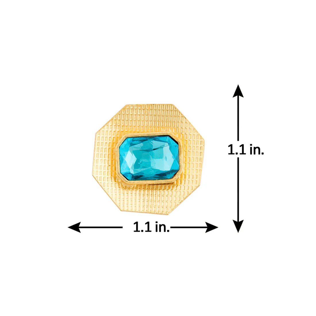 Blue Amun Gold Plated Disc Earrings - Image 3