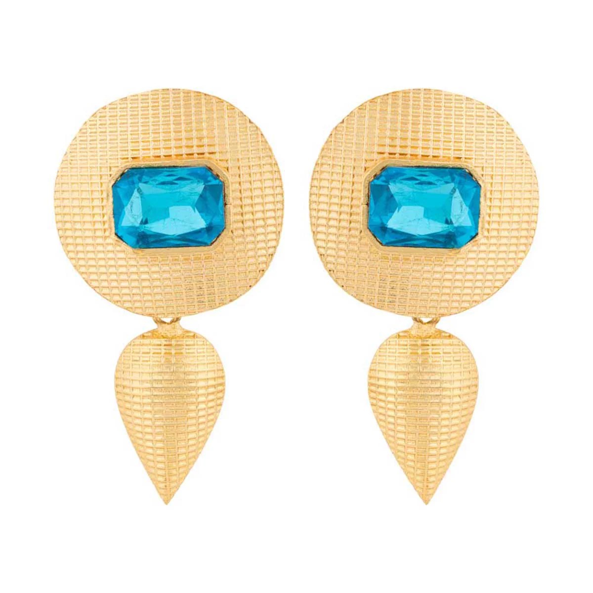 Blue Amun Shield Earrings - Image 3
