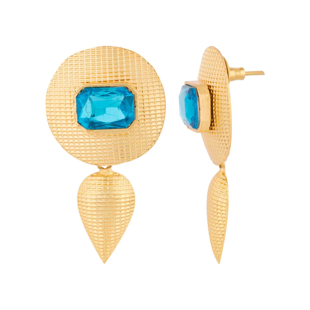 Blue Amun Shield Earrings - Image 4