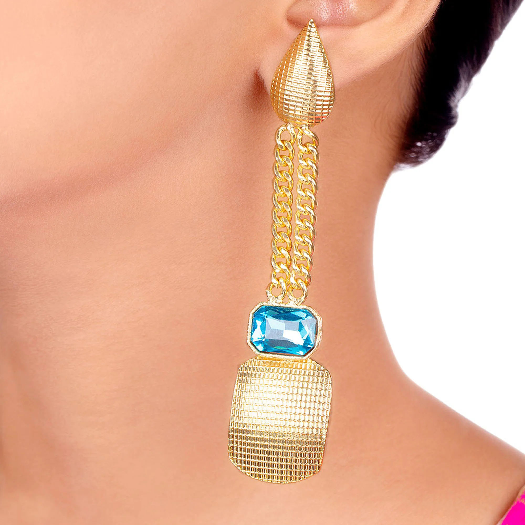 Blue Amun Stylish Danglers - Image 2