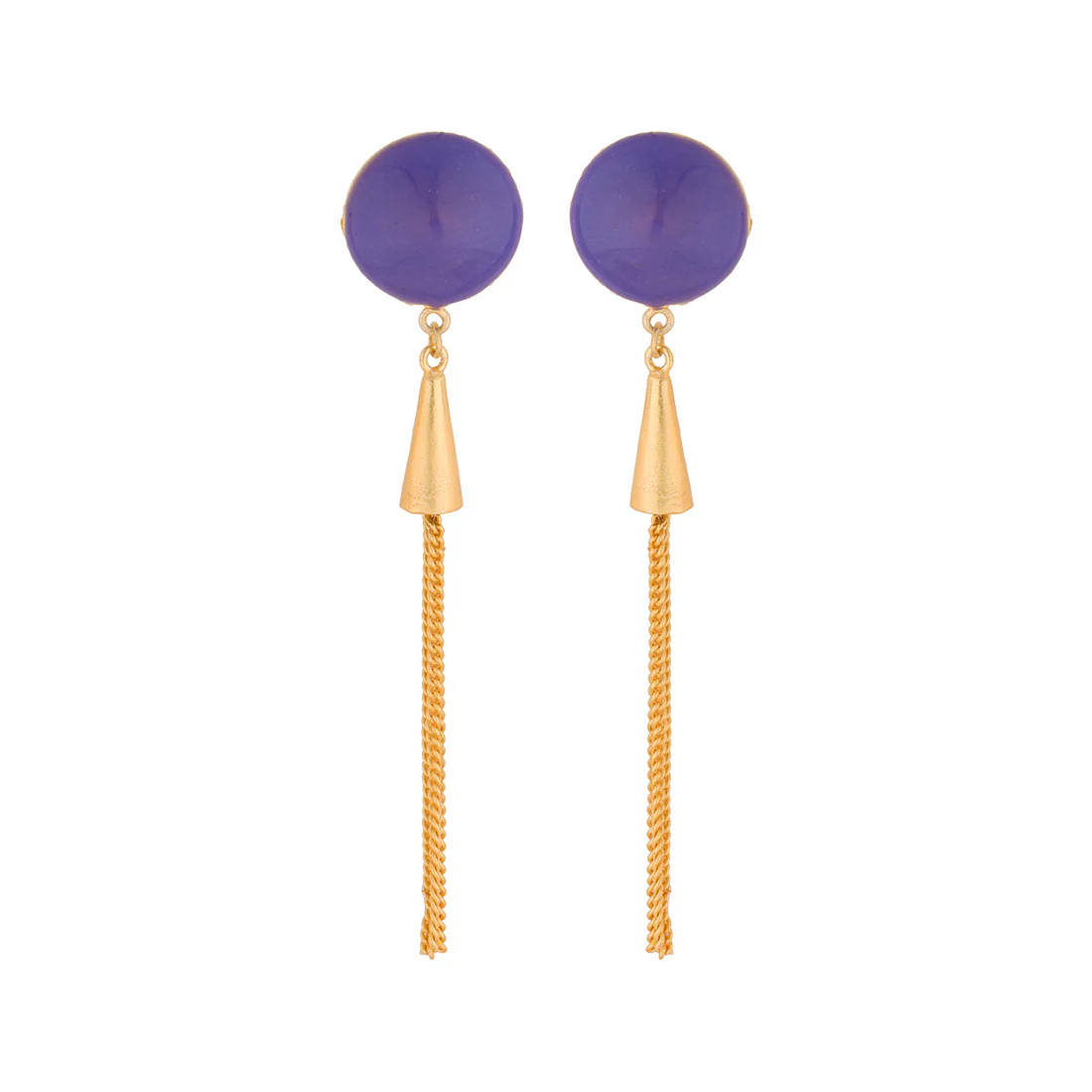 Blue Golden Chain Danglers - Image 2