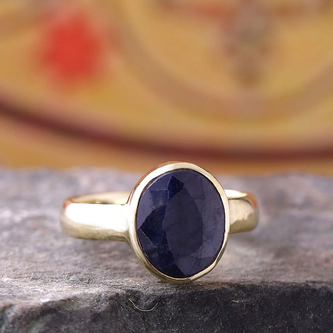 Blue Sapphire (Neelam) 5.25 Ratti Ashtadhatu Rashi Ratna Ring with original Lab Test Certificate