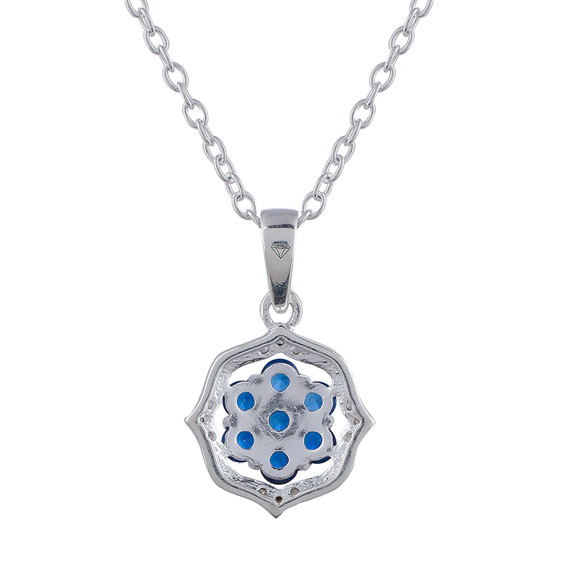 Blue Stone Decked 925 Sterling Silver Pendant - Image 6