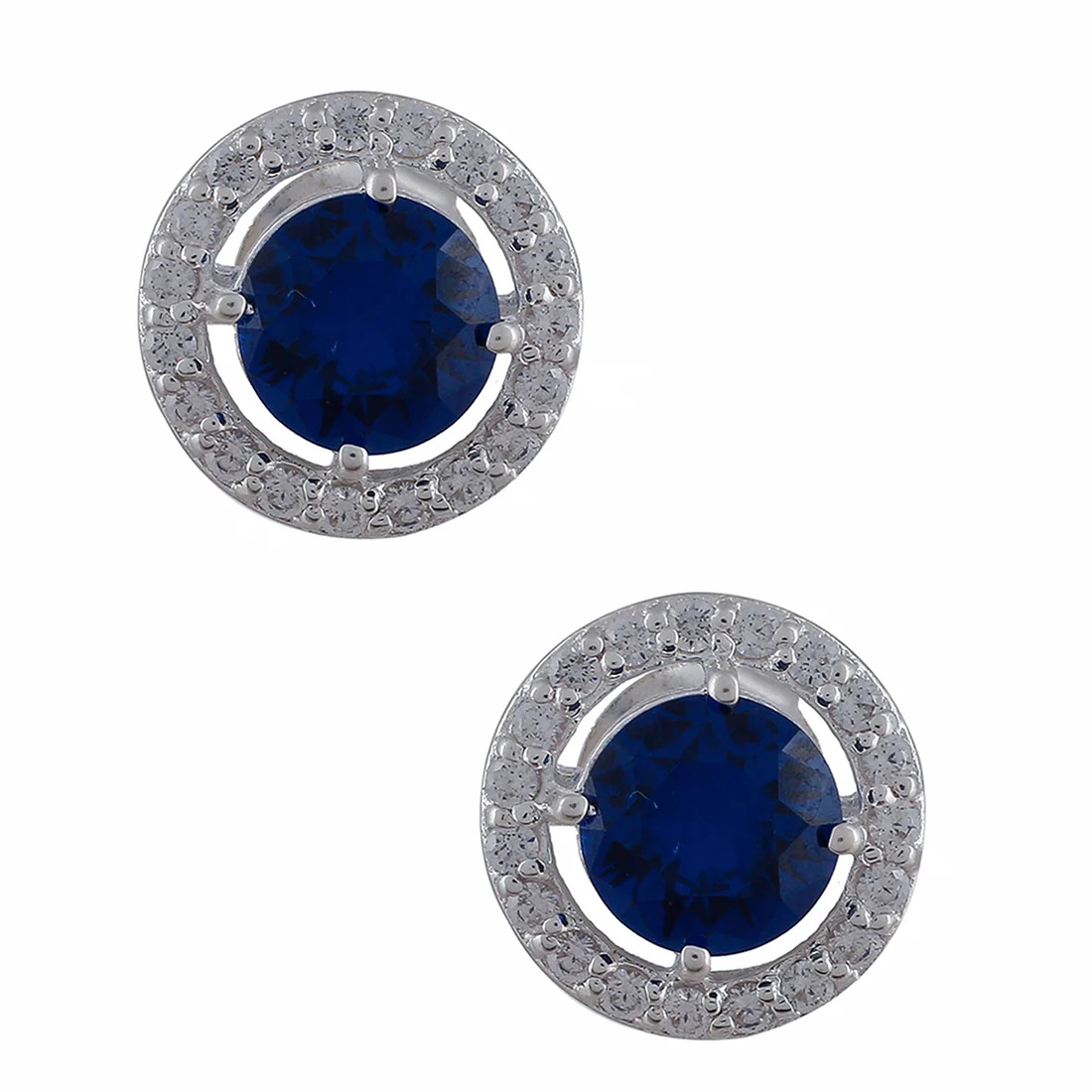 925 Sterling Silver Ring with Stunning Blue Stone | Voylla - Image 4