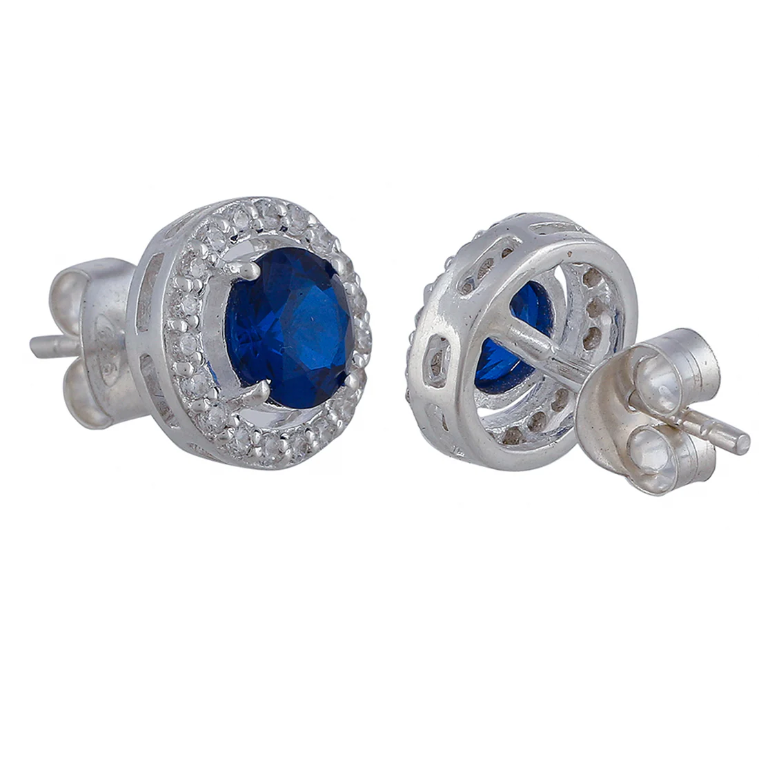 925 Sterling Silver Ring with Stunning Blue Stone | Voylla - Image 5