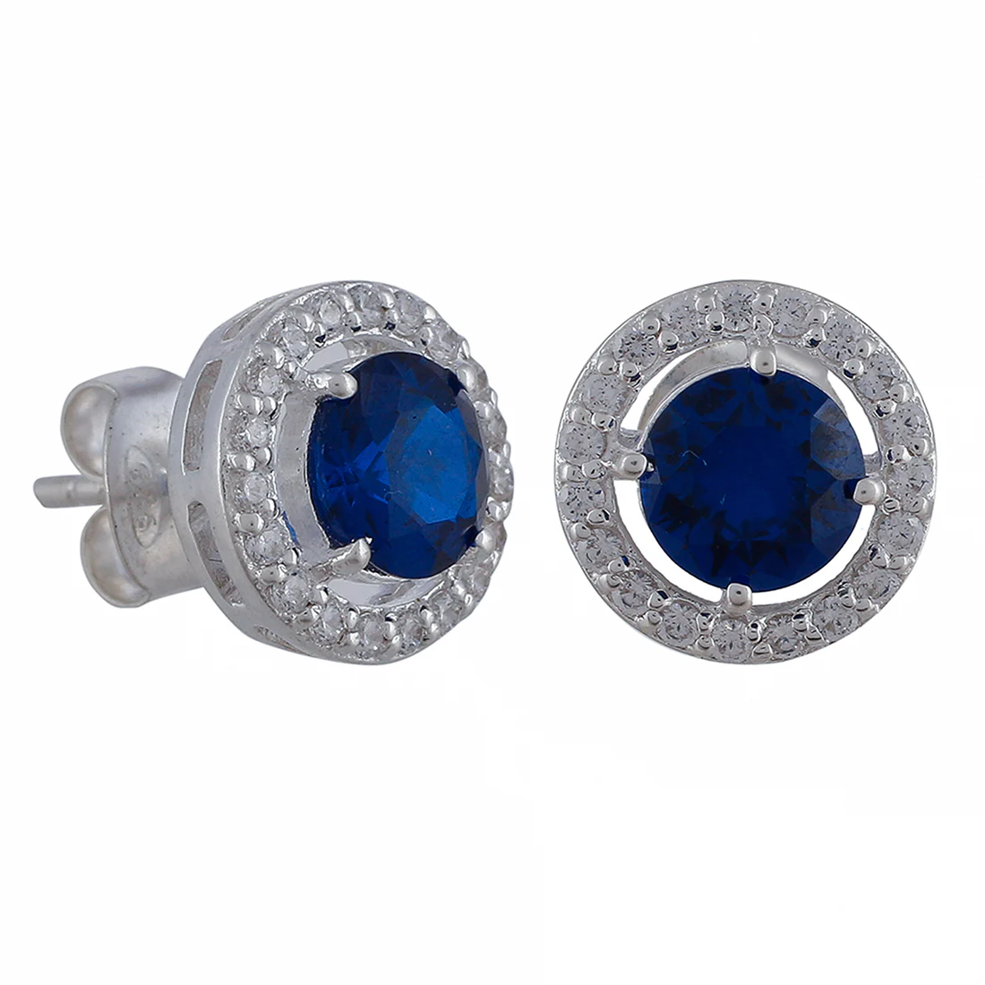 925 Sterling Silver Ring with Stunning Blue Stone | Voylla - Image 6