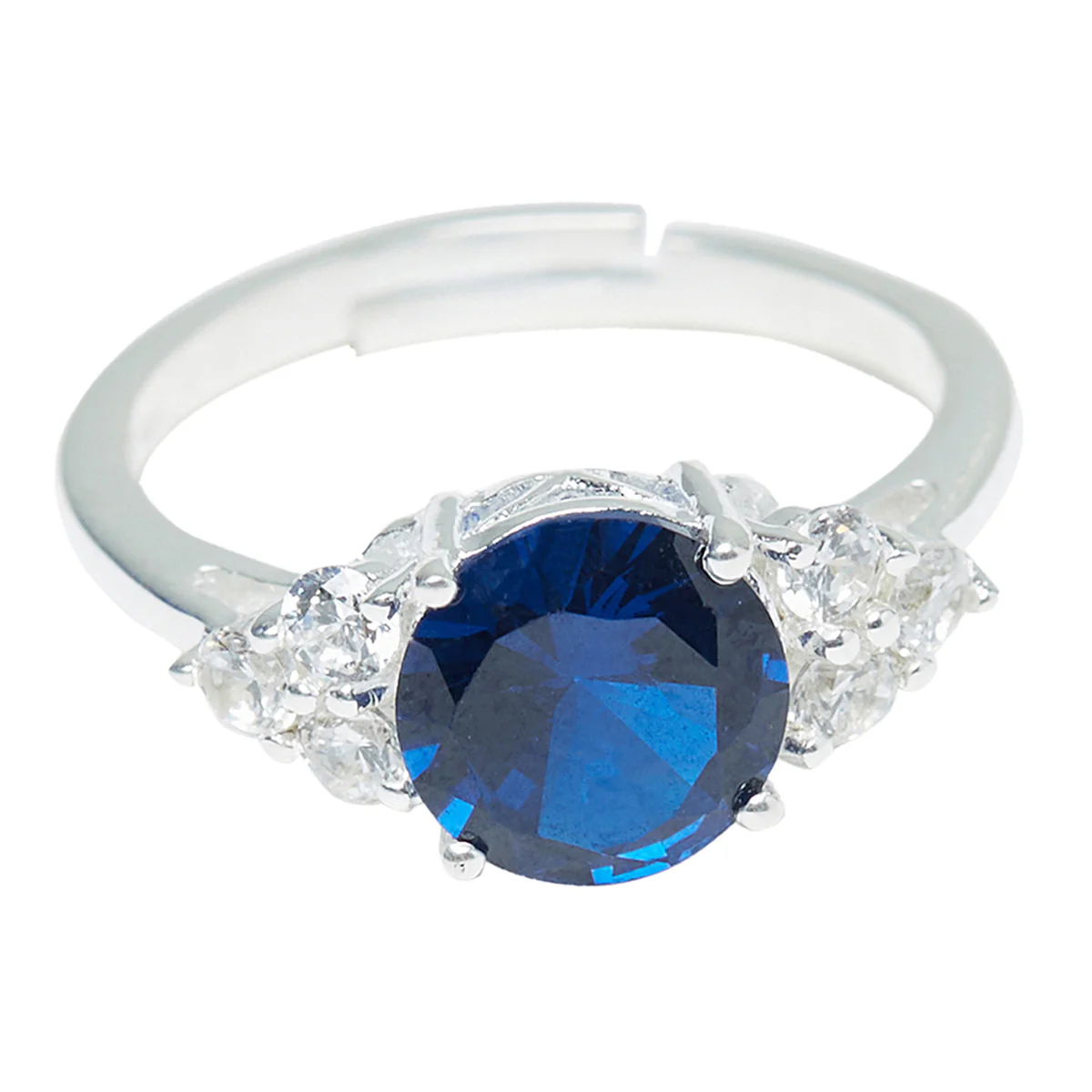Blue Stone Adorned 925 Sterling Silver Ring | Voylla - Image 3