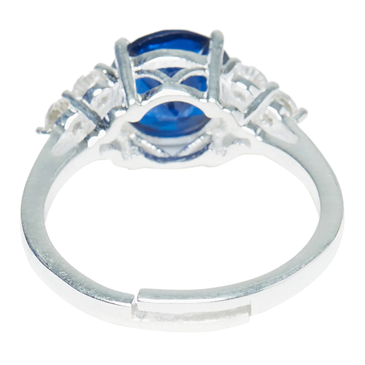 Blue Stone Adorned 925 Sterling Silver Ring | Voylla - Image 4