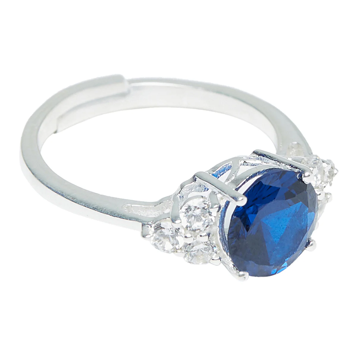 Blue Stone Adorned 925 Sterling Silver Ring | Voylla - Image 5