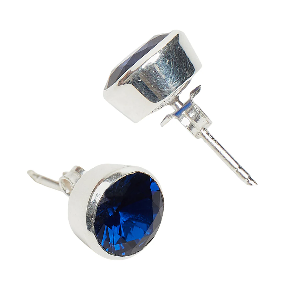 Blue Stone Studded 925 Sterling Silver Necklace Set - Image 5
