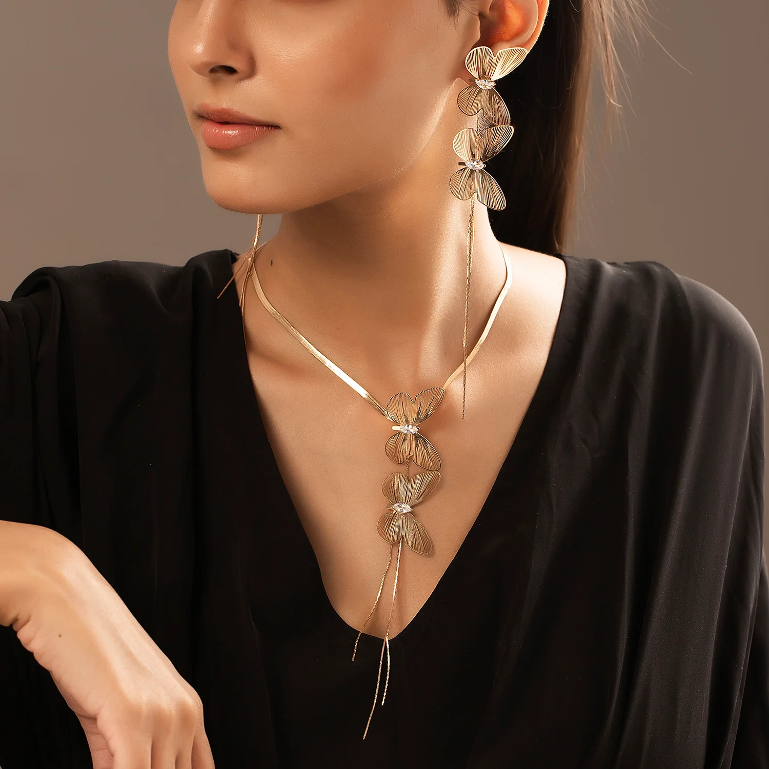 Blume Butterfly  Layered  Pendant Set - Image 2