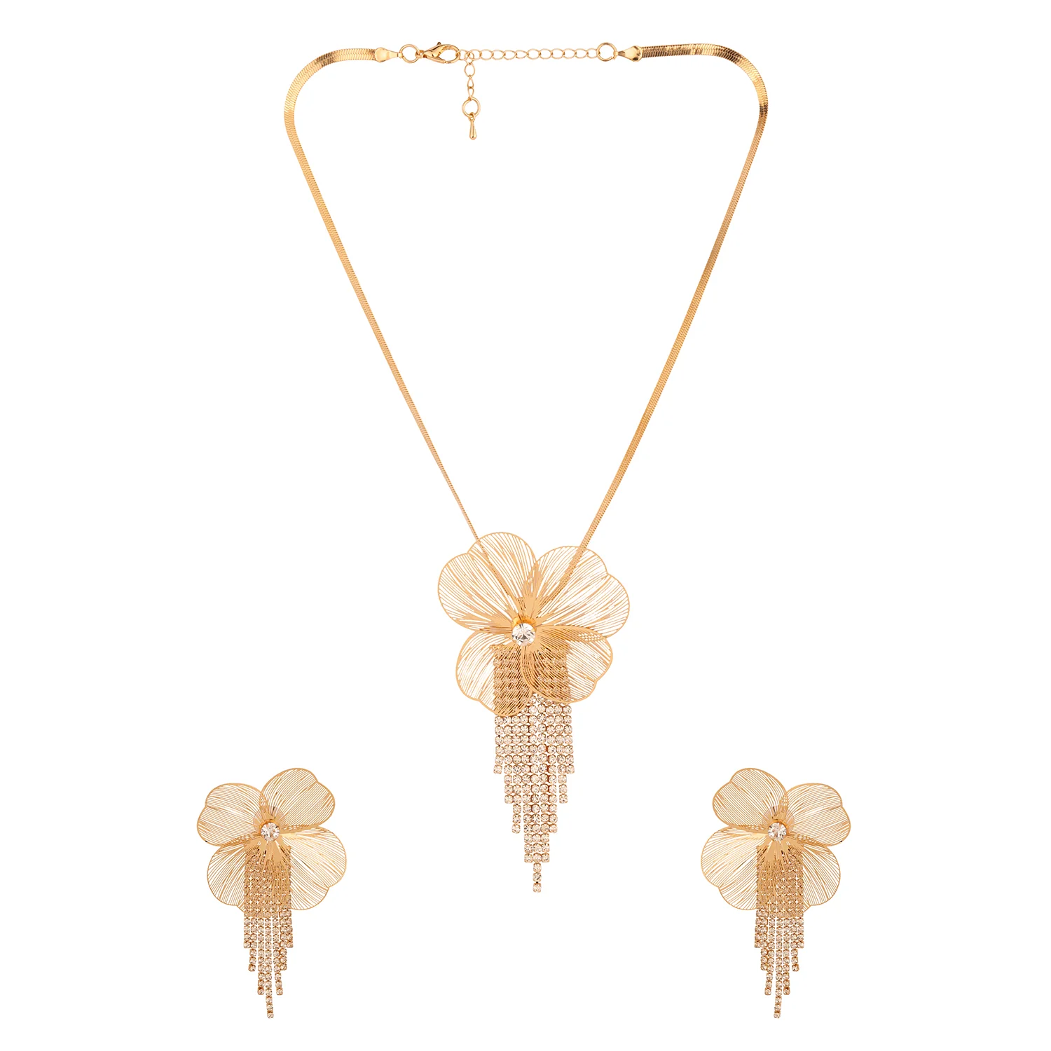 Blume Golden Bloom Cascade Statement Pendant Set - Image 4