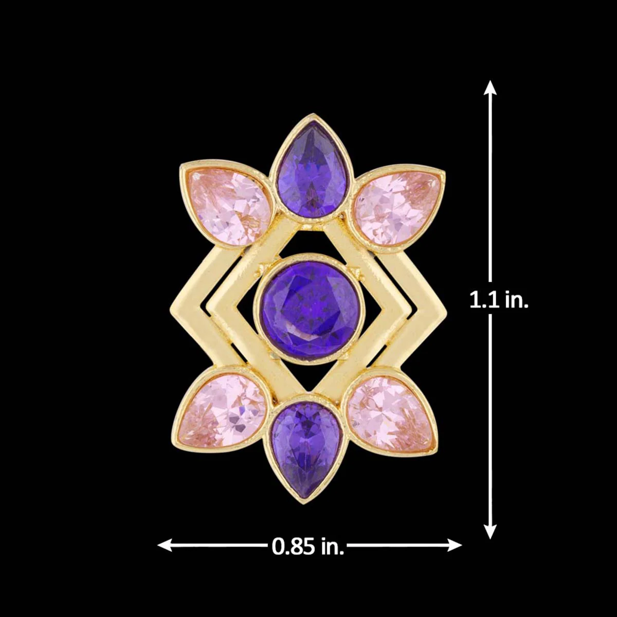 Blush Collection Floral Brass Earrings - Image 5