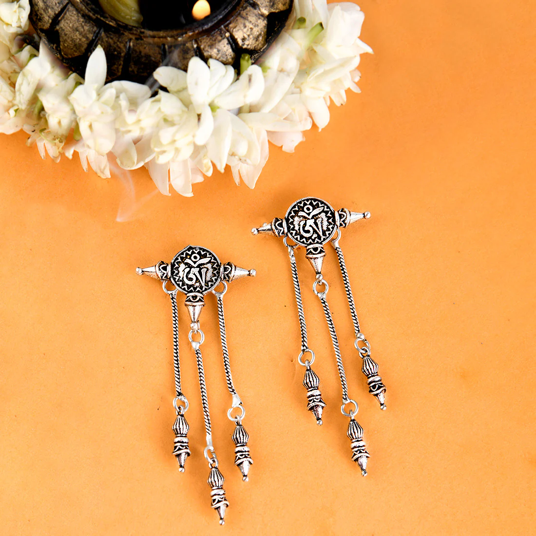 Elegant Bodhi Om Dangler Earrings from VOYLLA