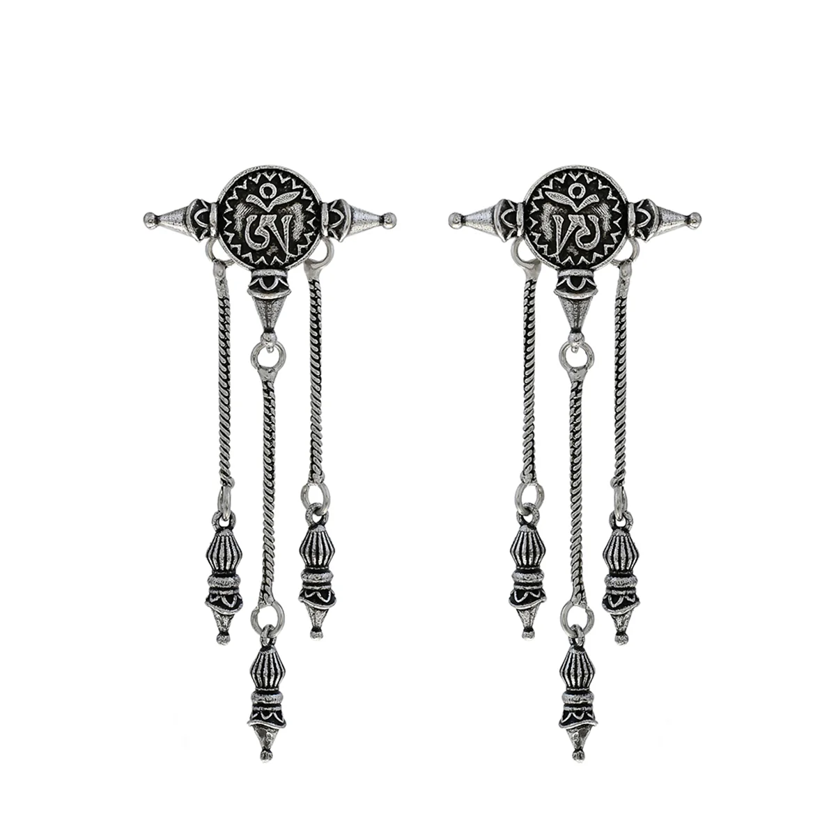 Elegant Bodhi Om Dangler Earrings from VOYLLA - Image 3