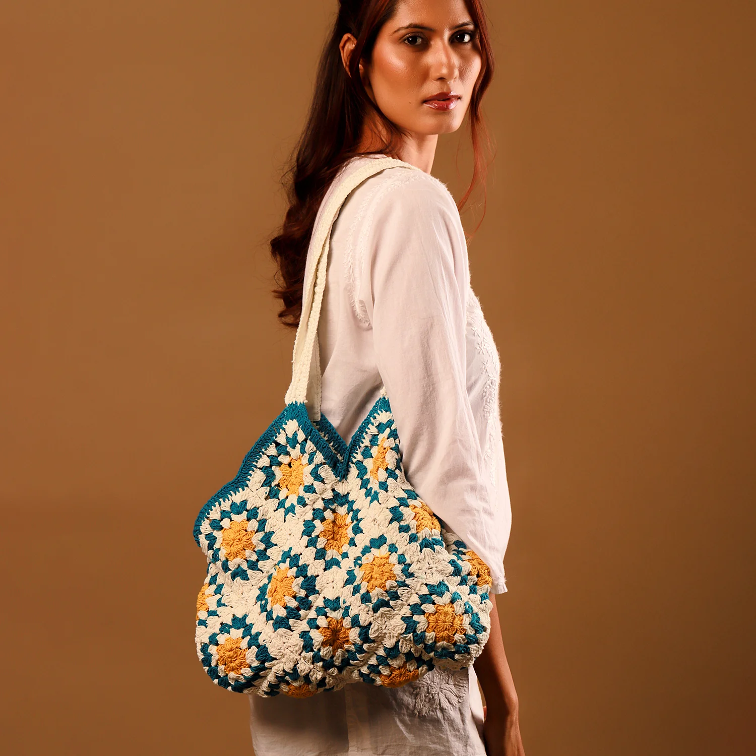 Boho Bloom Crochet Tote Bag - Image 2