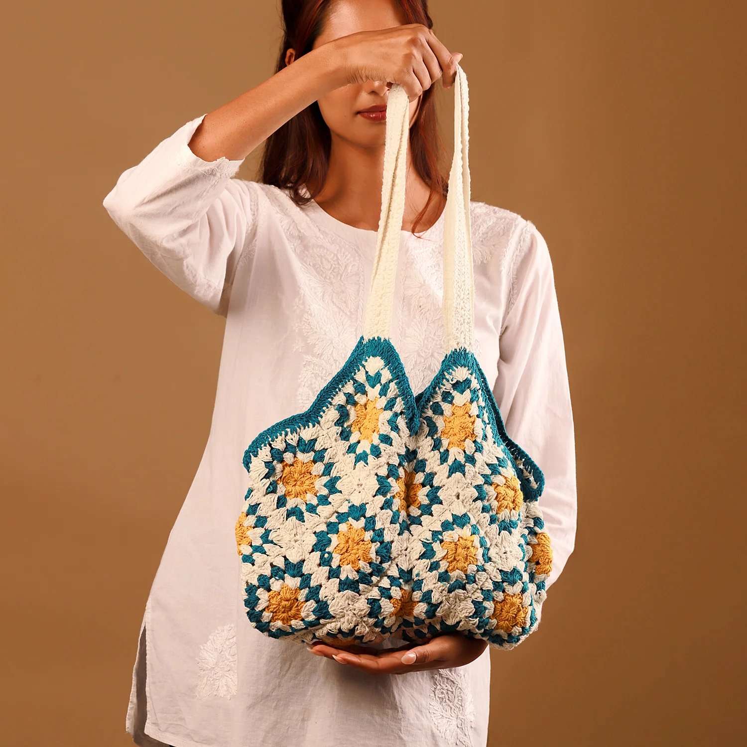 Boho Bloom Crochet Tote Bag - Image 3
