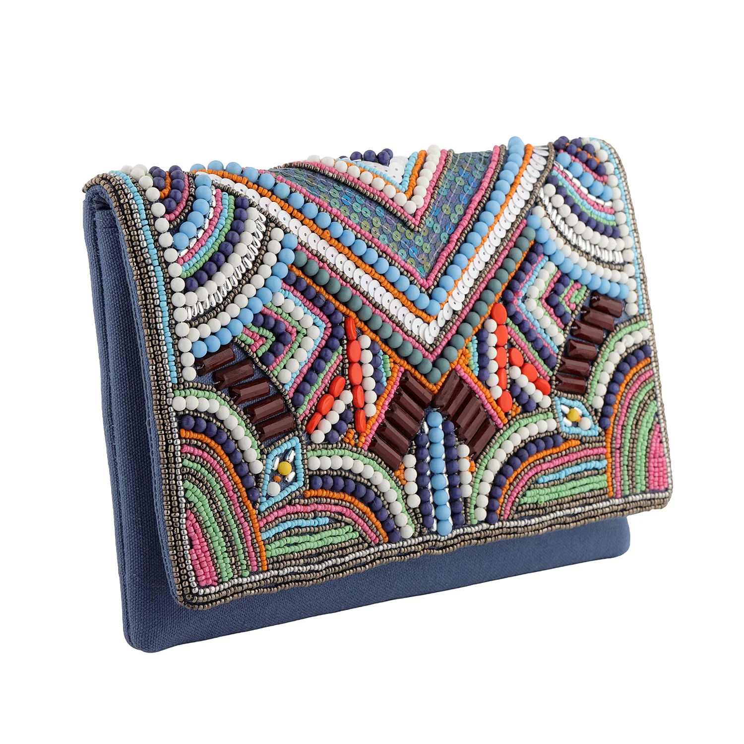 Boho Glam Beaded Party Clutch Bag - Image 6