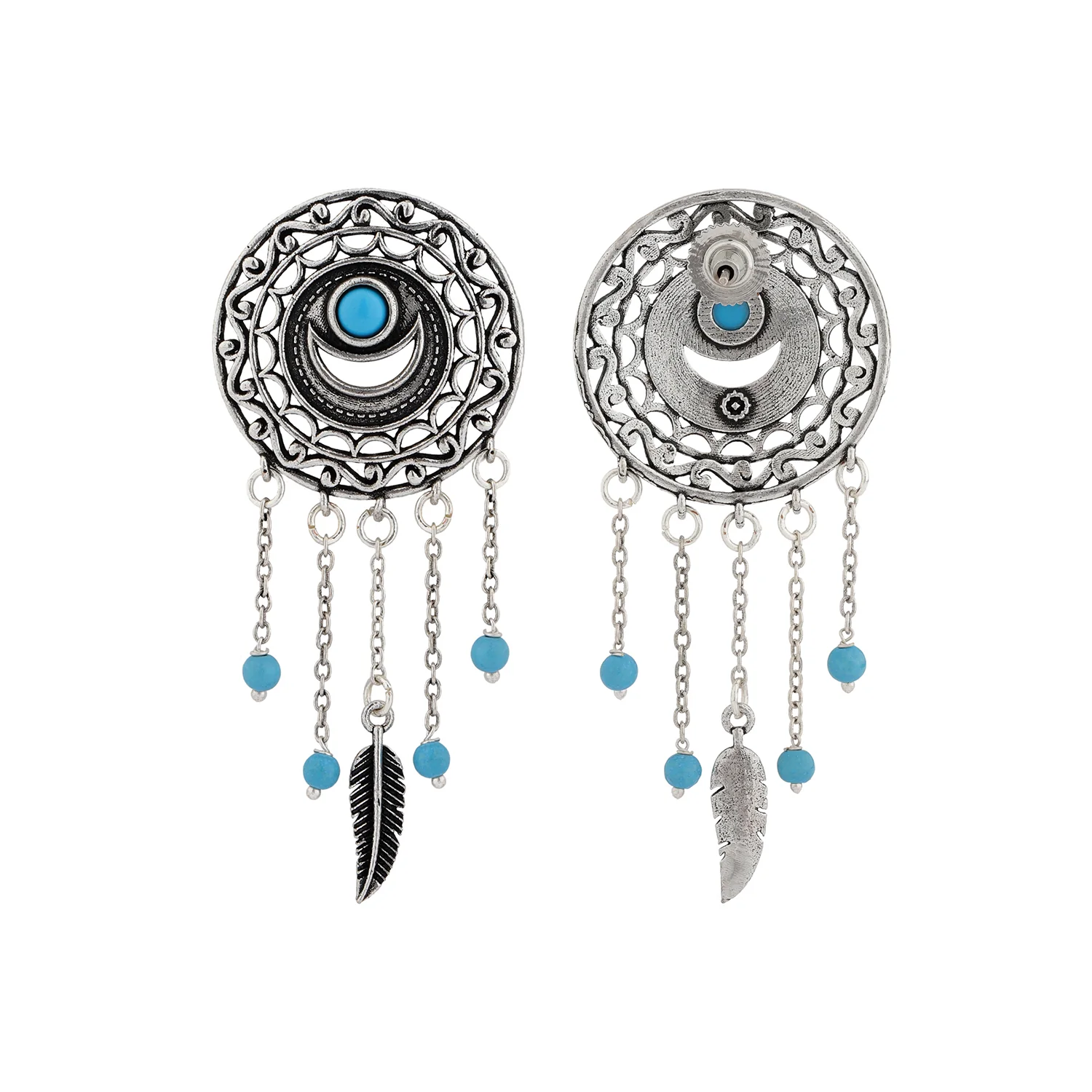 Boho Tribe Dreamcatcher’s Vision Oxidised Pendant Set - Image 6