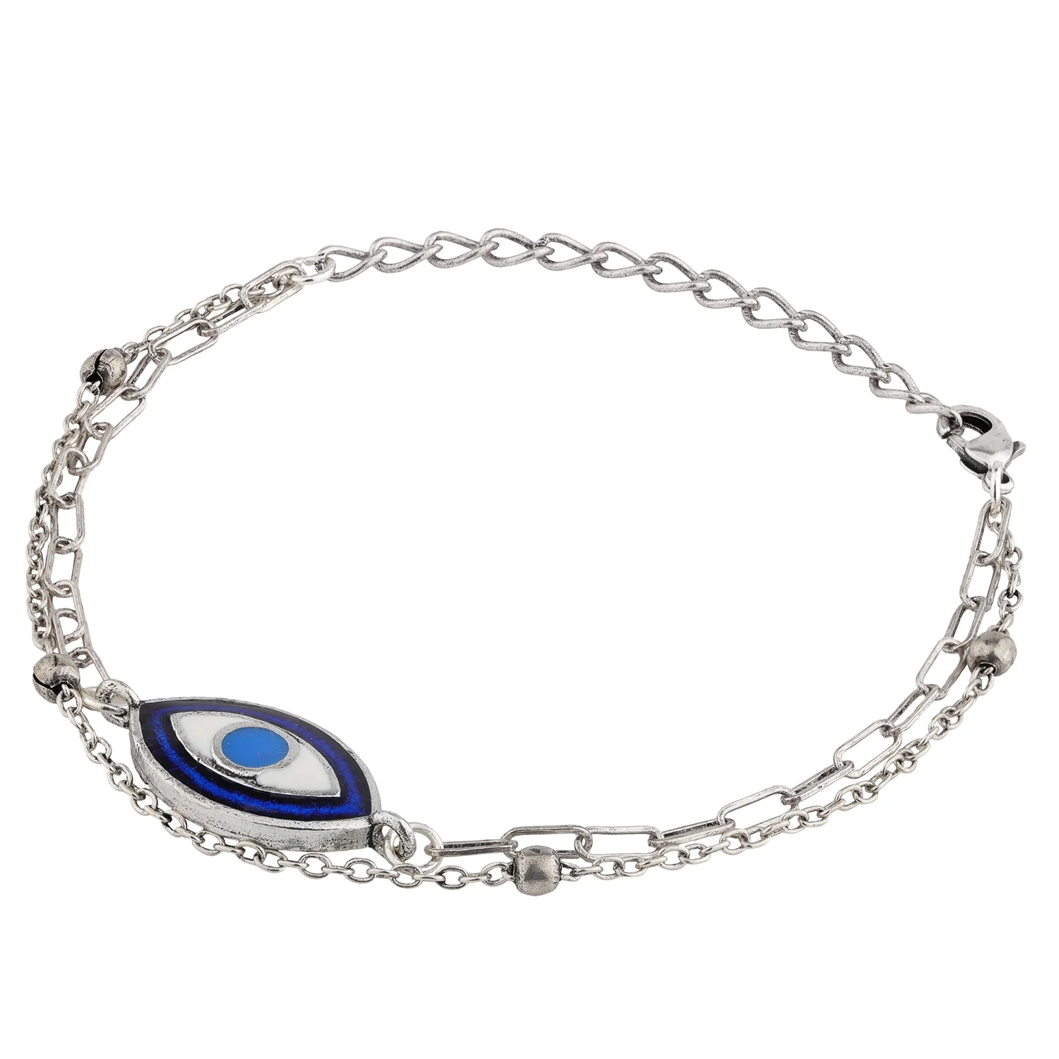 Boho Tribe Evil Eye Oxidised Enamel Bracelet - Image 5