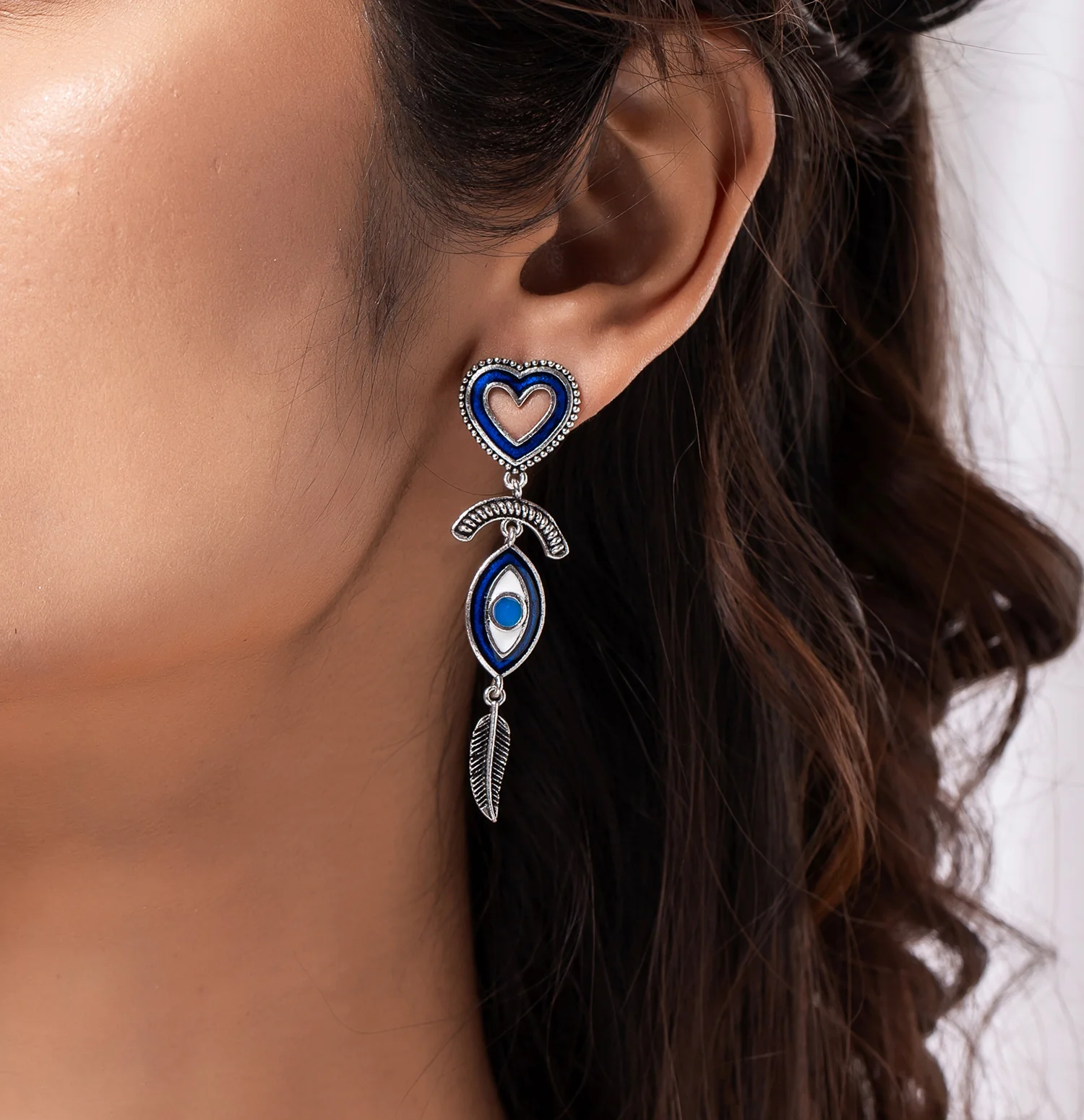 Boho Tribe Feathered Insight Oxidised Earrings - Image 2