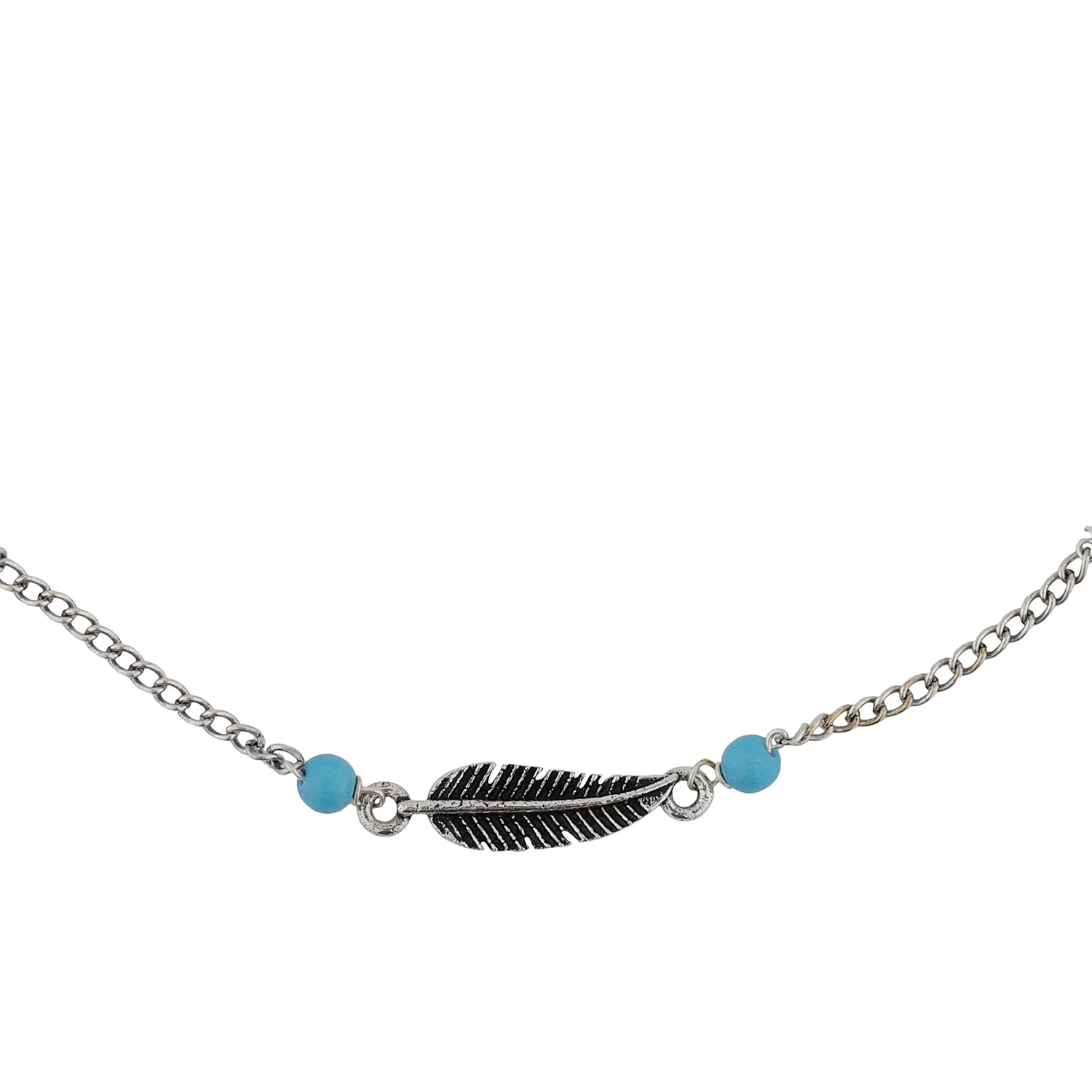 Boho Tribe Feathers Of Freedom Oxidised Anklet - Image 3