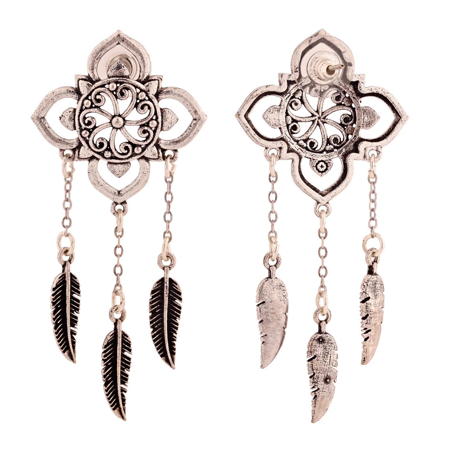 Boho Tribe Flora Oxidised Necklace set For Women - Image 6