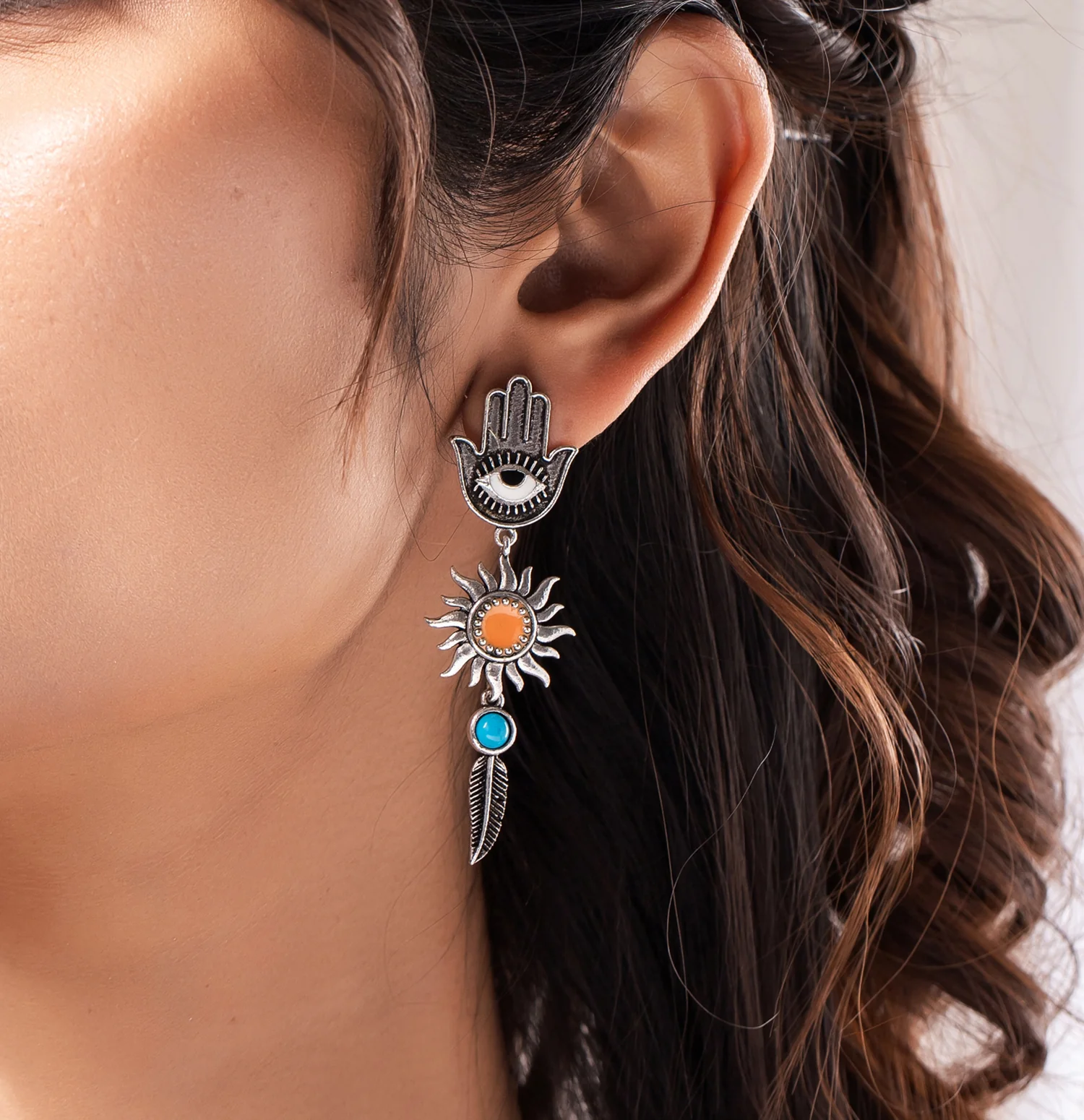 Boho Tribe Hamsa's Blessing Earrings For Women - Image 2